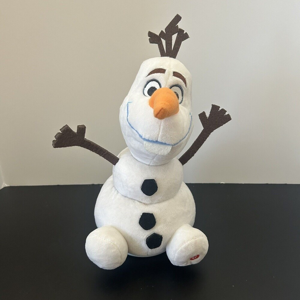 Gemmy Disney Snowman Olaf Frozen Plush Battery Operated Music Roll Spin - WORKS